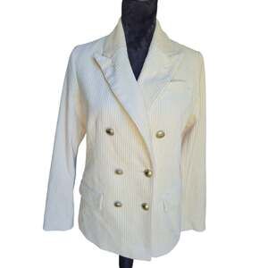 Rowing Blazers x Target Women's Corduroy Double-Breasted Blazer in Cream Size S